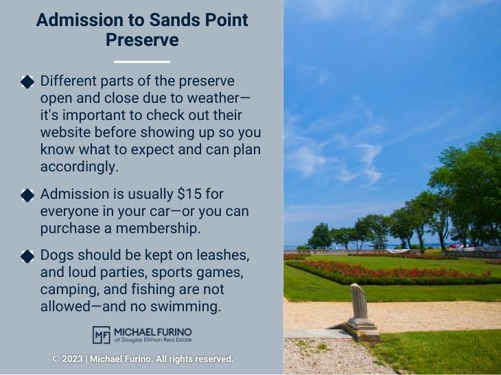 Image describing admission to Sands Point Preserve