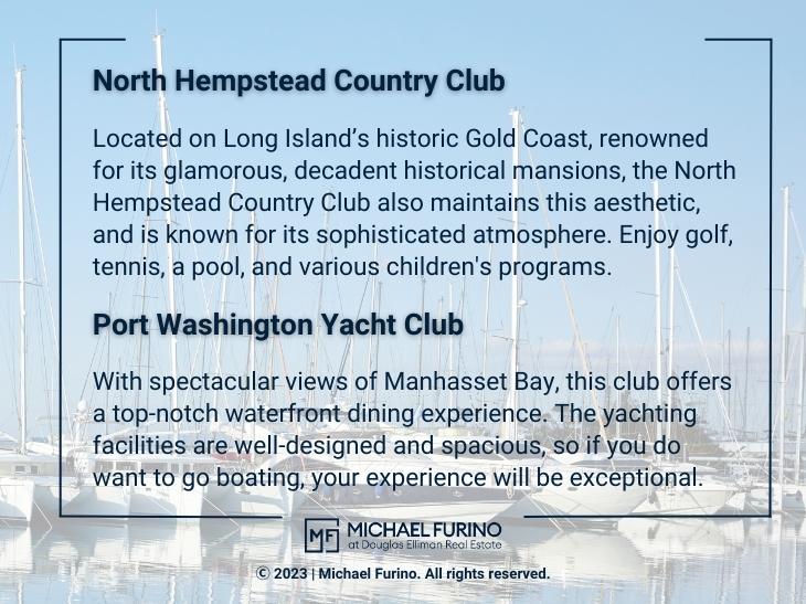 image for section: north hempstead country club and port washington yacht club